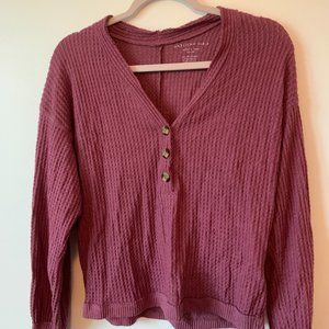 Waffle knit purple sweater